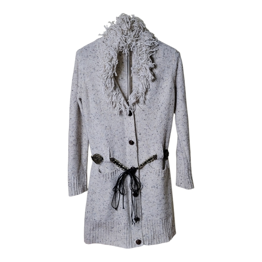 Wet Seal Belted Tunic Length Button Front Cardiga… - image 1